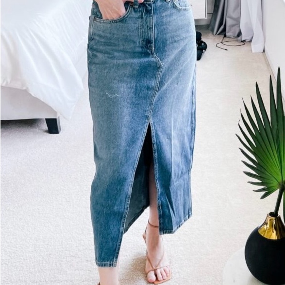 Denim Blue Maxi Skirt